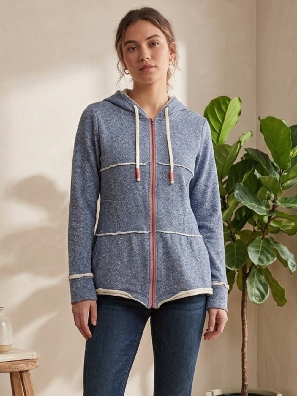 Fresh Produce | Indigo Swift Performance Full Zip Hoodie | Sz XS/S